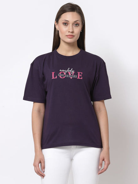 Purple Round Neck T-Shirt - clubyork