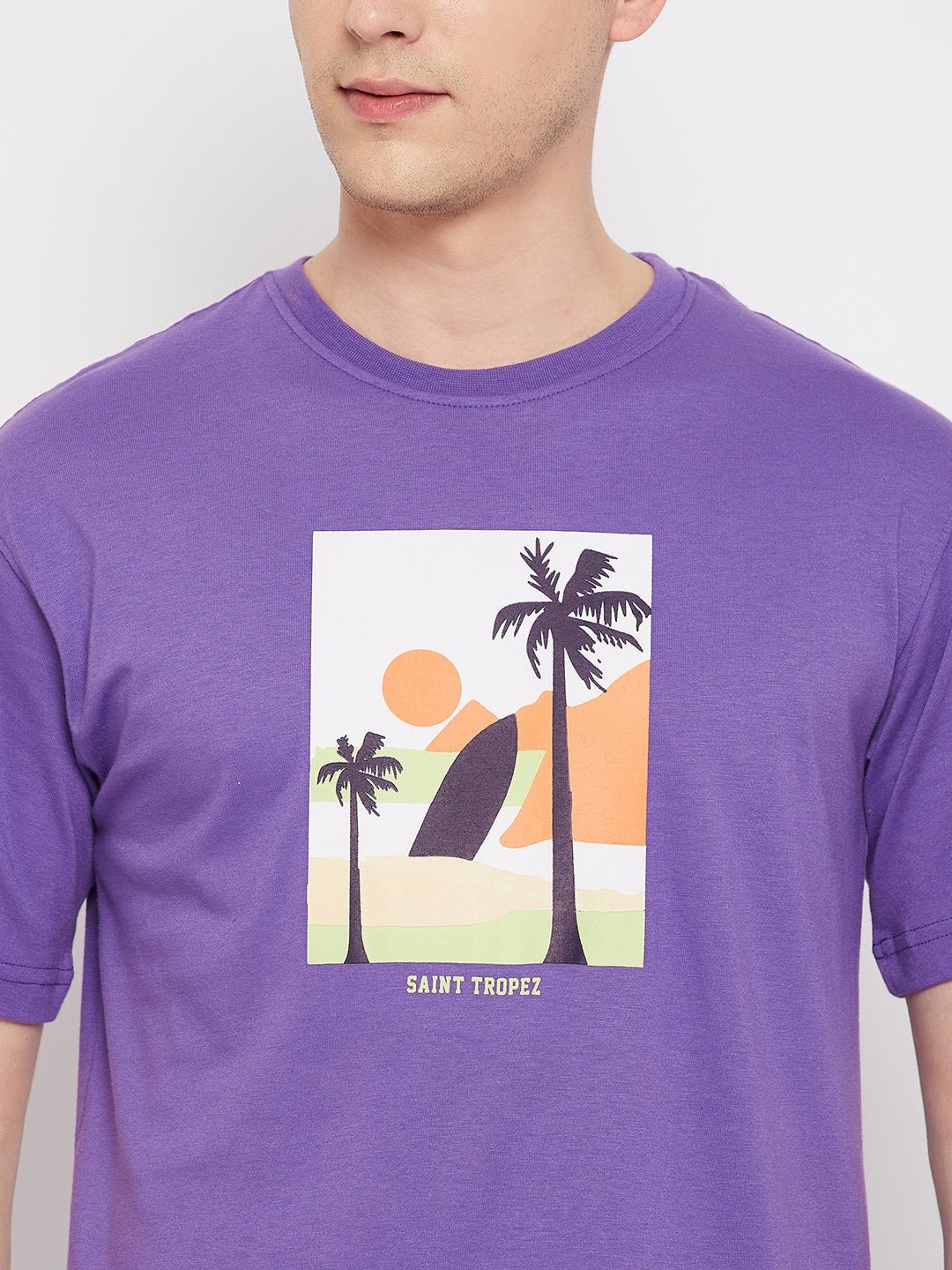 Purple Round Neck T-Shirt - clubyork