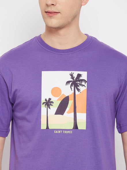 Purple Round Neck T-Shirt - clubyork