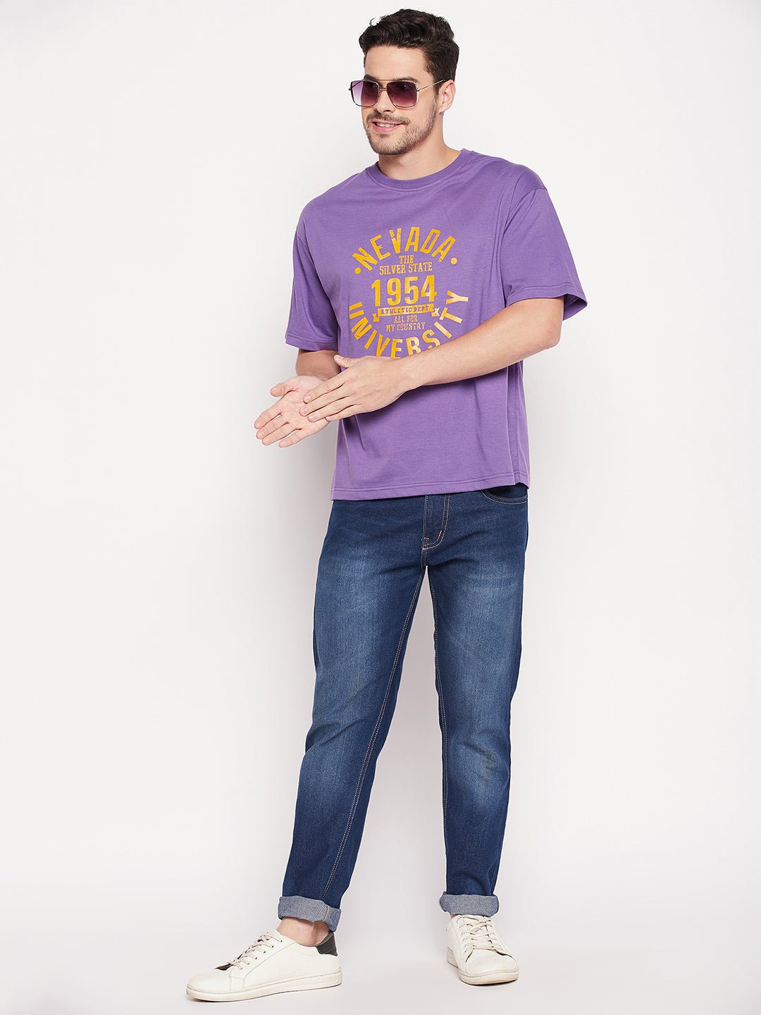 Purple Round Neck T-shirt - clubyork