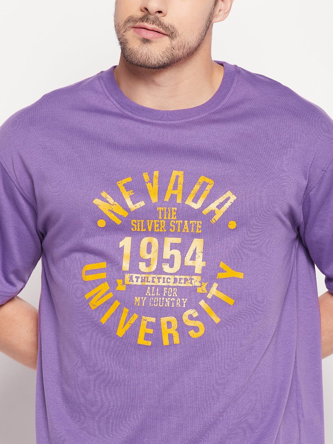 Purple Round Neck T-shirt - clubyork