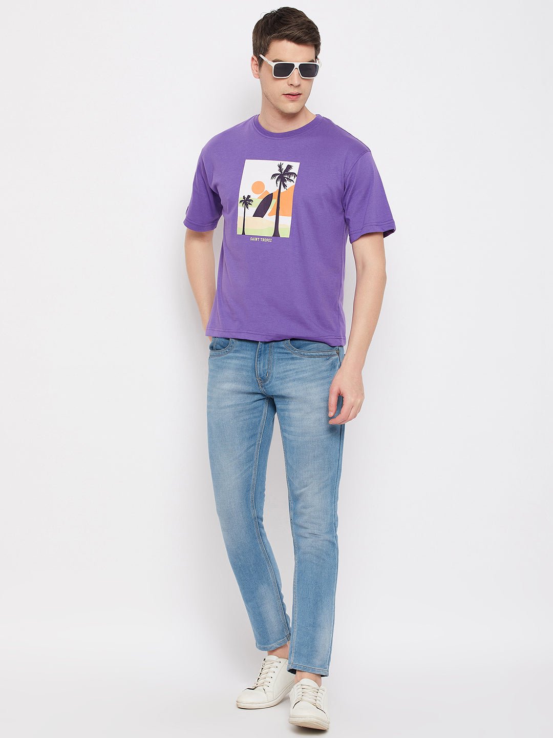 Purple Round Neck T-Shirt - clubyork
