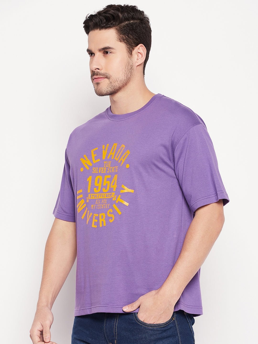 Purple Round Neck T-shirt - clubyork