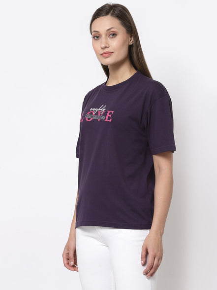 Purple Round Neck T-Shirt - clubyork