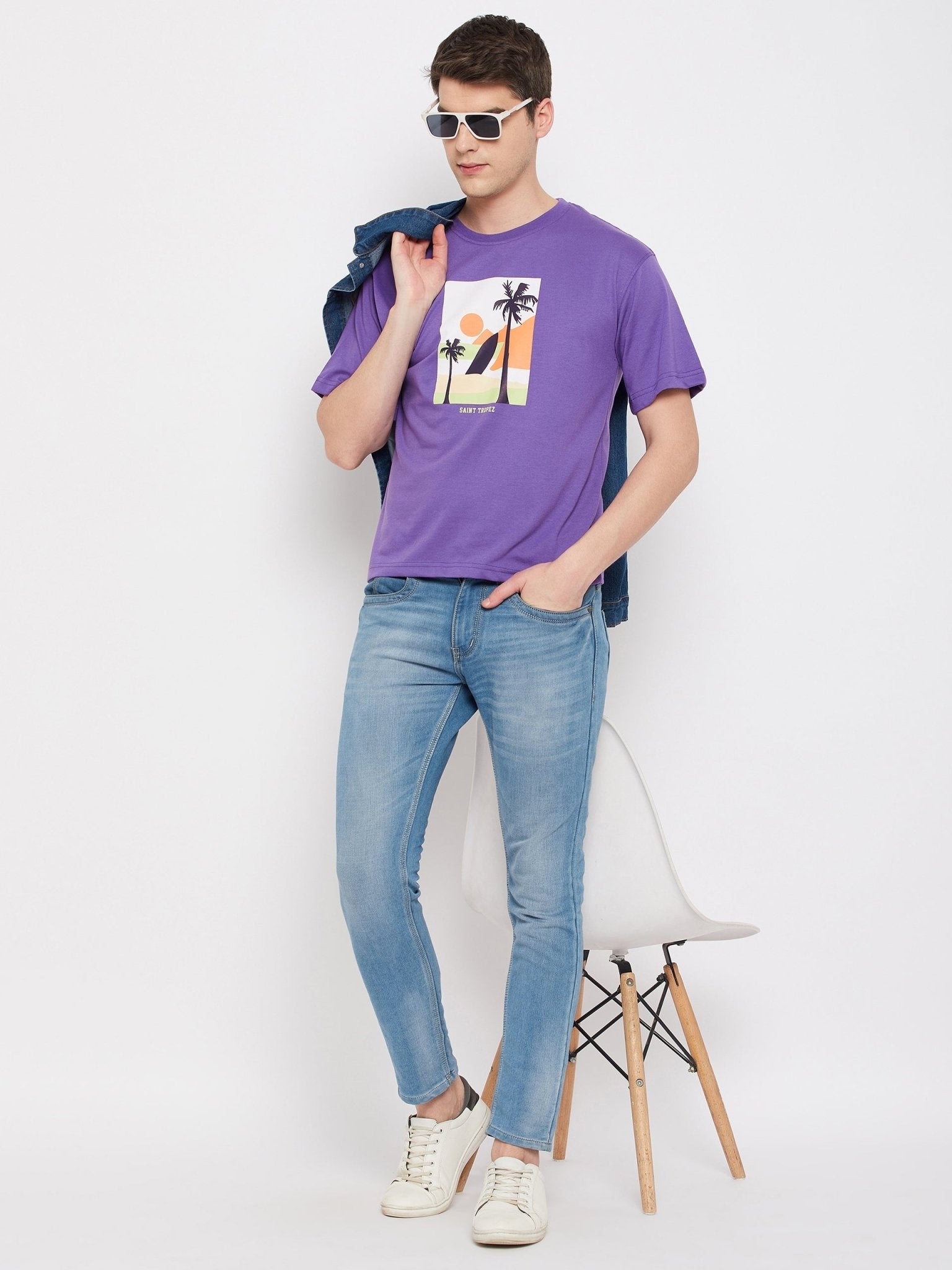 Purple Round Neck T-Shirt - clubyork