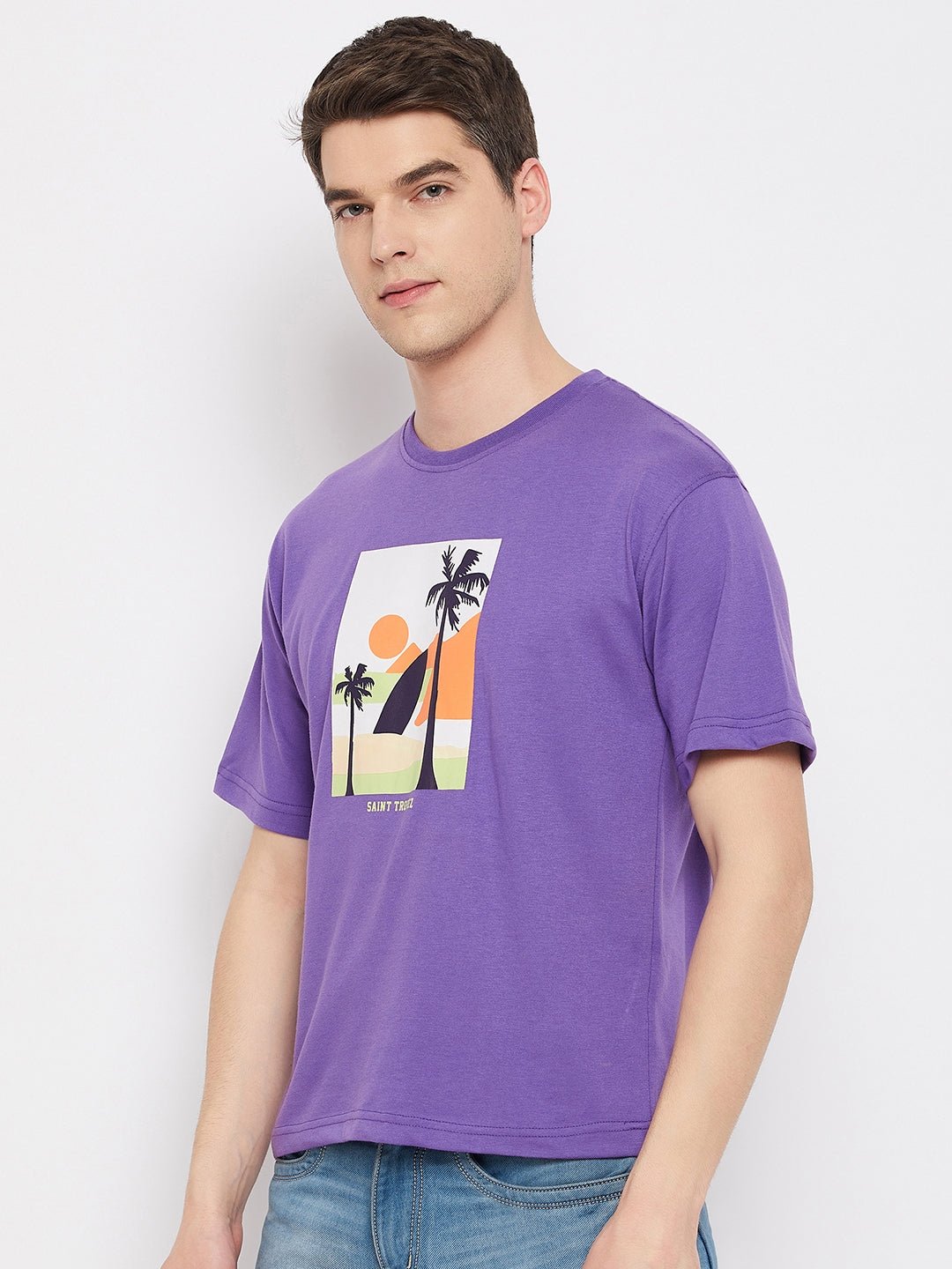Purple Round Neck T-Shirt - clubyork