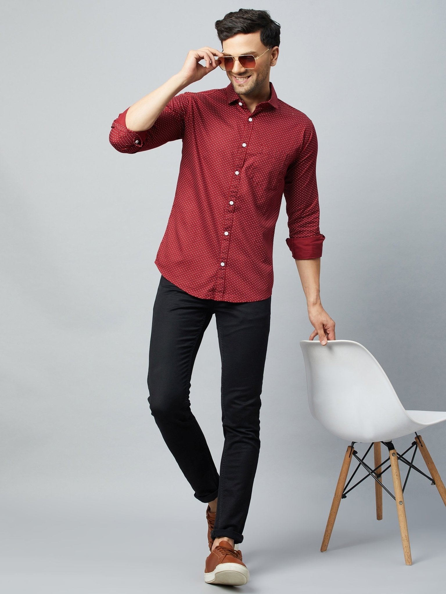 Red Full Sleeve Casual Shirt - clubyork