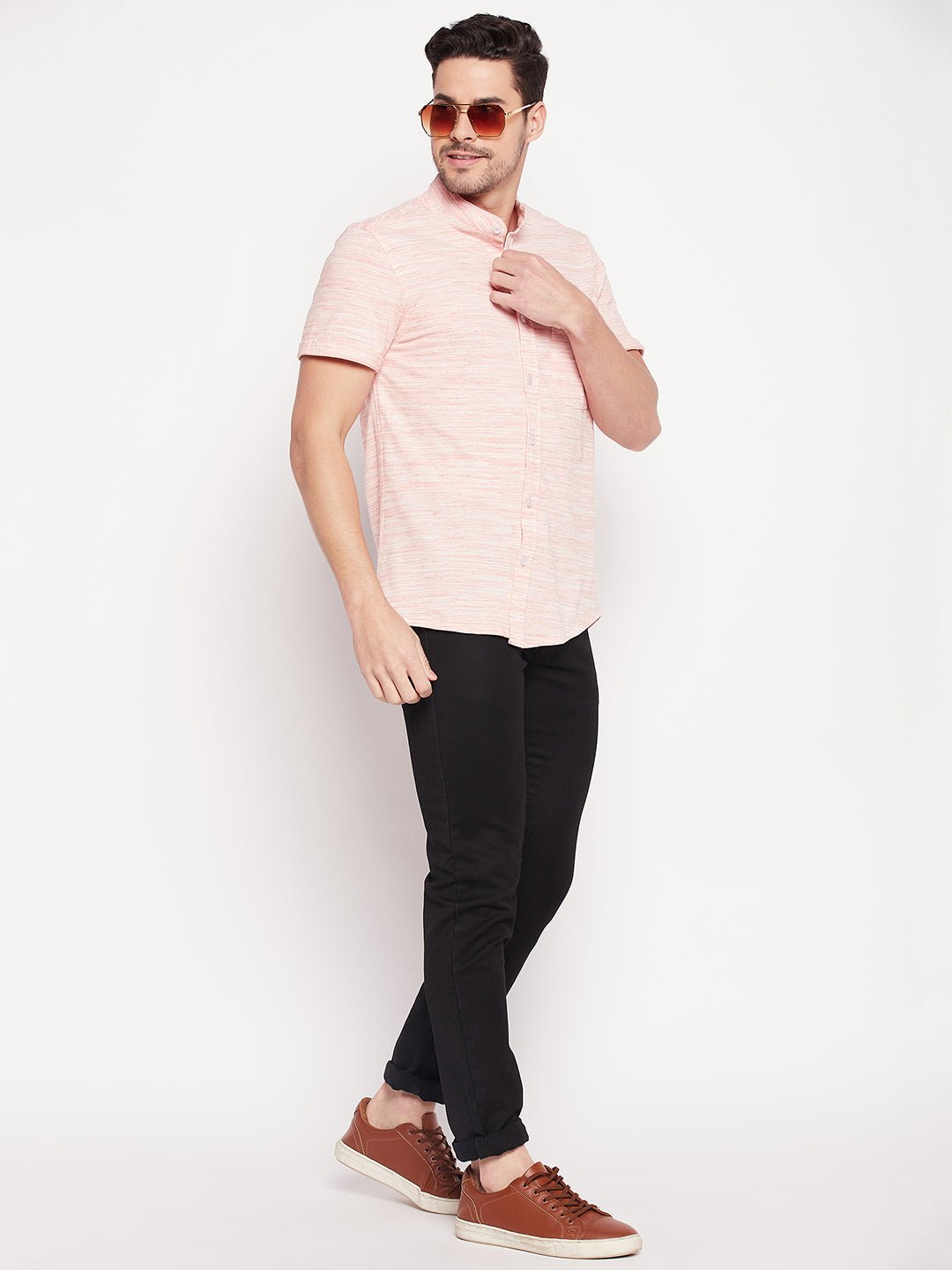 Red Menlange knitted Shirt - clubyork