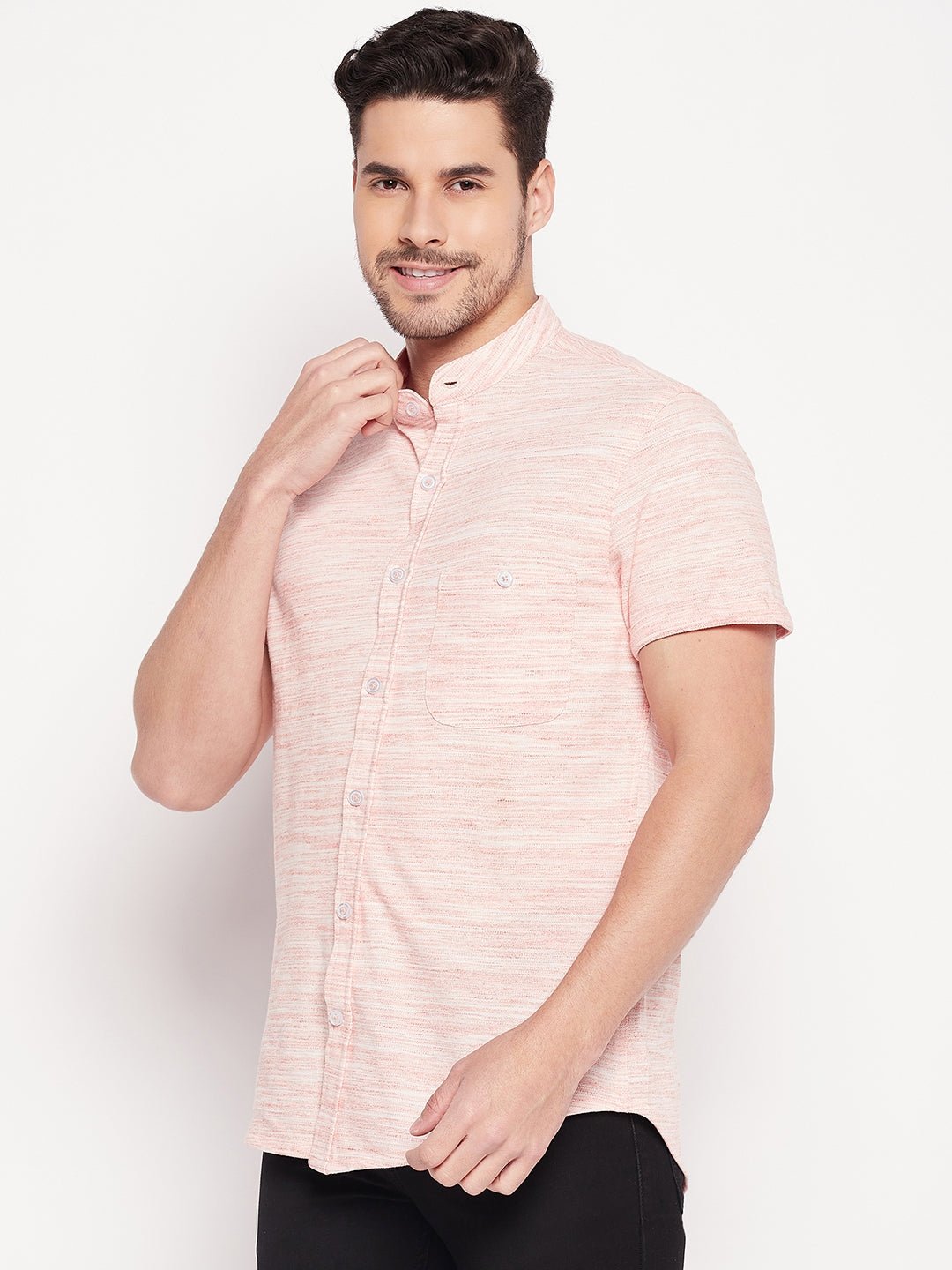Red Menlange knitted Shirt - clubyork