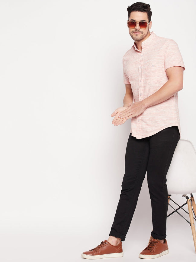 Red Menlange knitted Shirt - clubyork