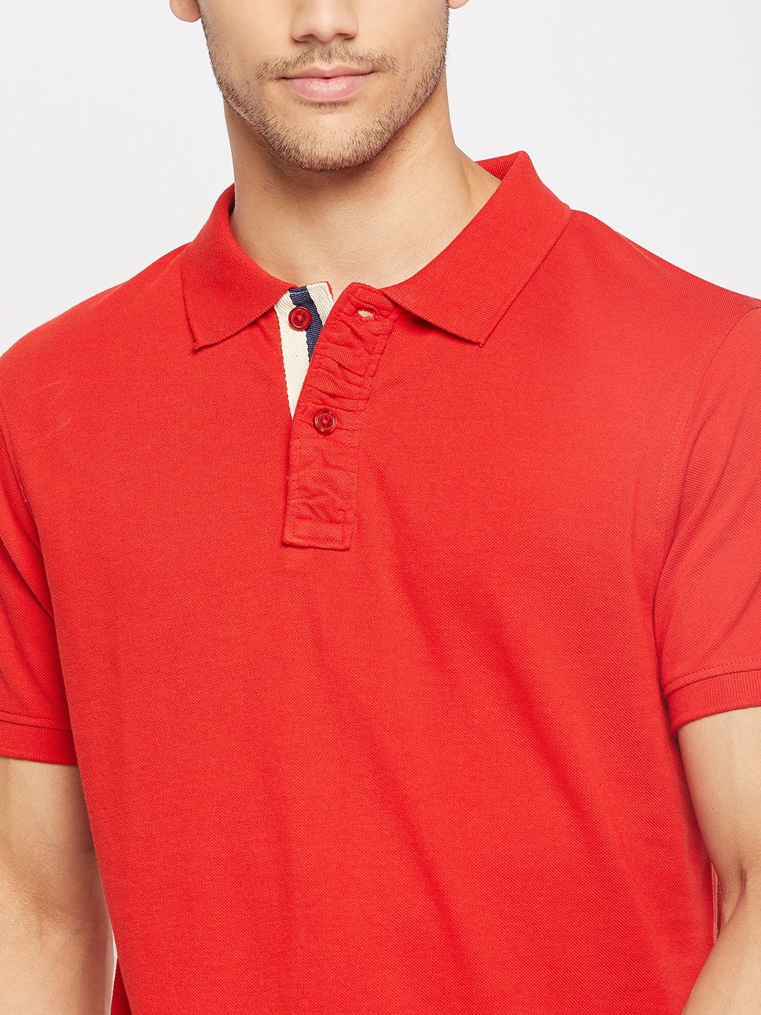 Red Polo Collar T-Shirt - clubyork