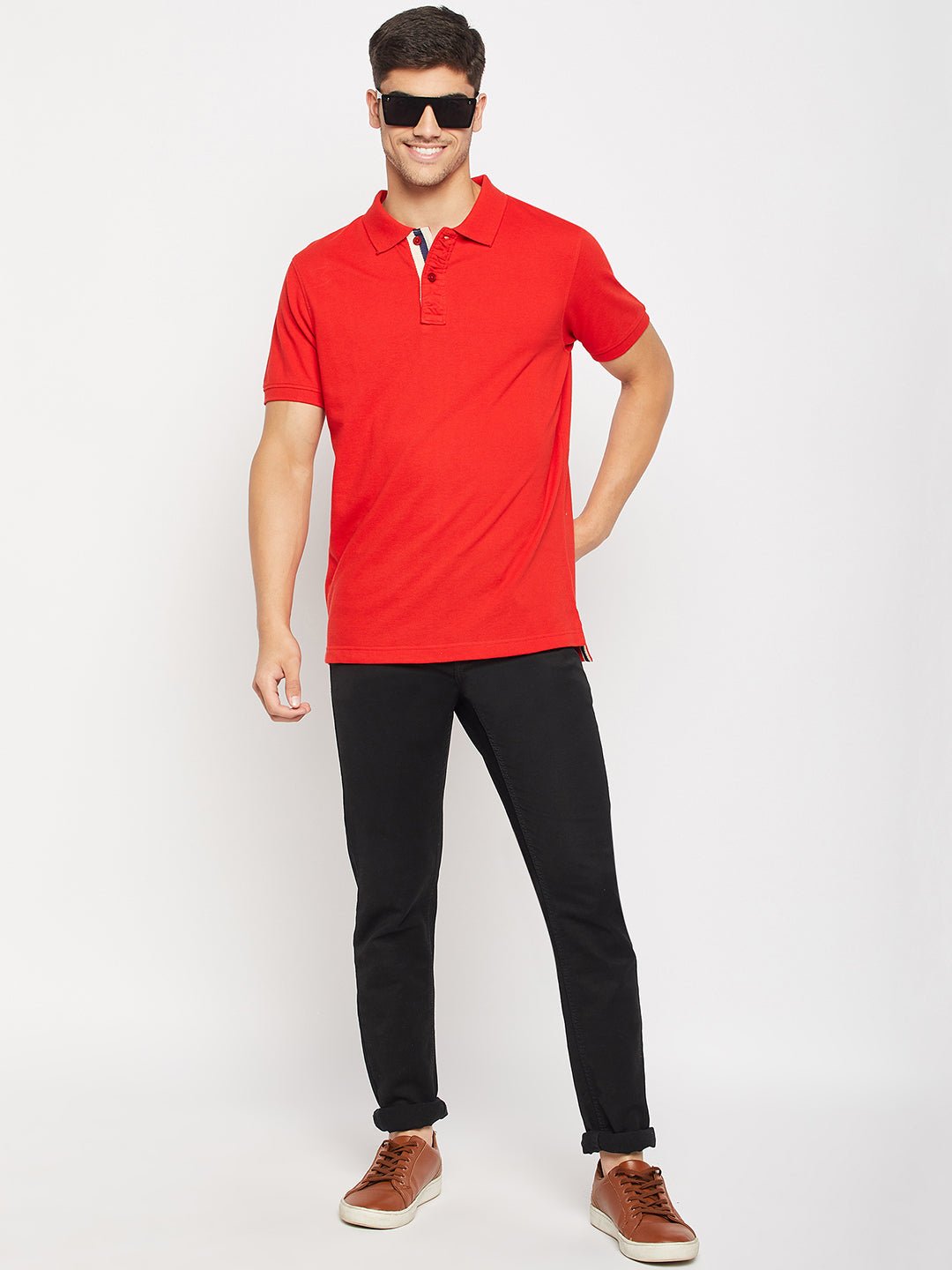 Red Polo Collar T-Shirt - clubyork