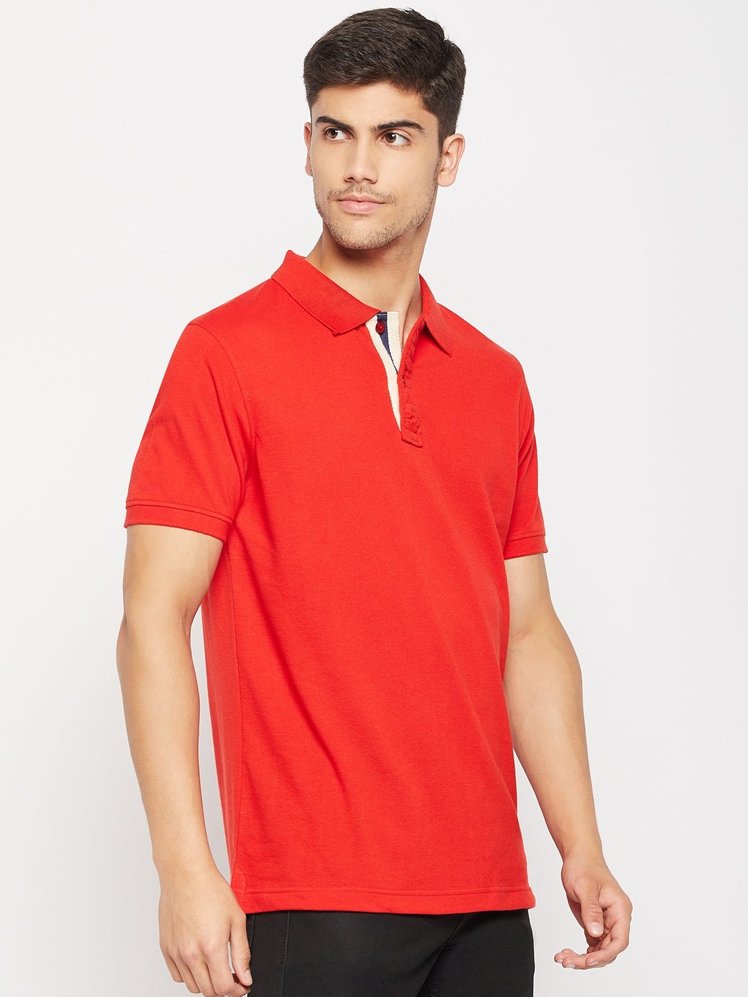 Red Polo Collar T-Shirt - clubyork