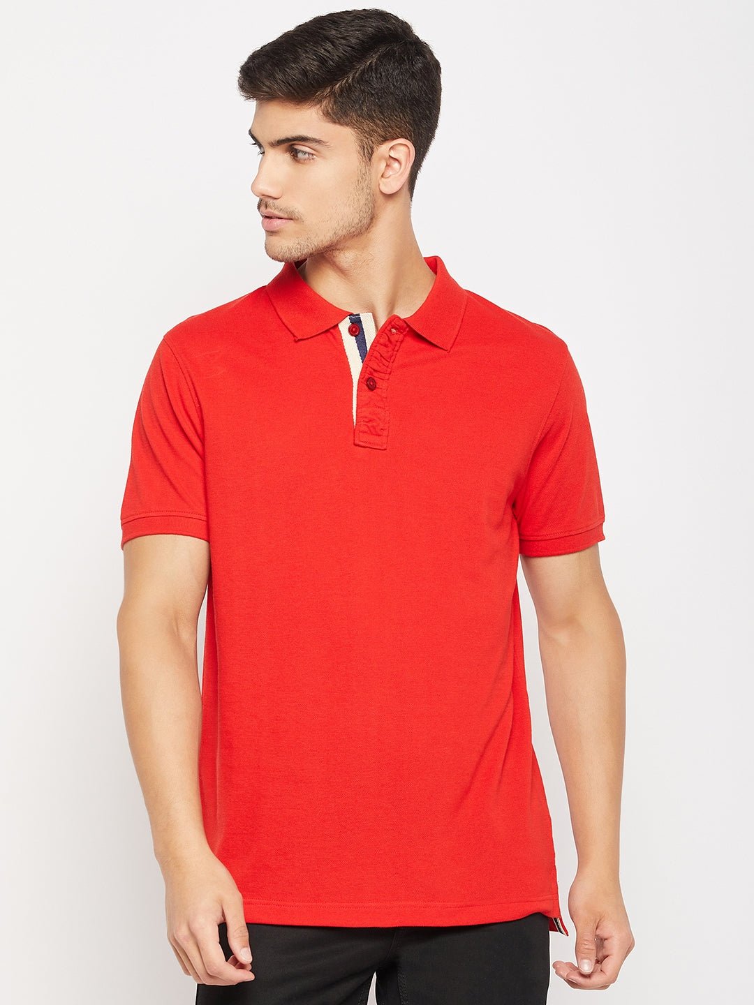 Red Polo Collar T-Shirt - clubyork