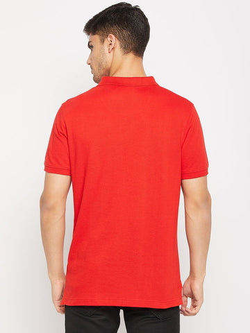 Red Polo Collar T-Shirt