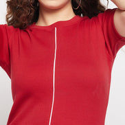Red Ribbed Dress - clubyork