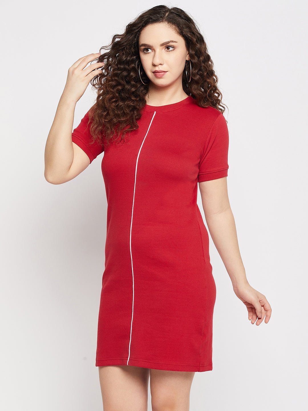 Red Ribbed Dress - clubyork