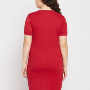 Red Ribbed Dress - clubyork
