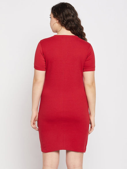 Red Ribbed Dress - clubyork