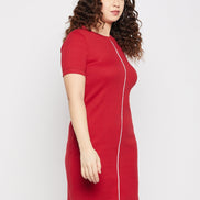 Red Ribbed Dress - clubyork