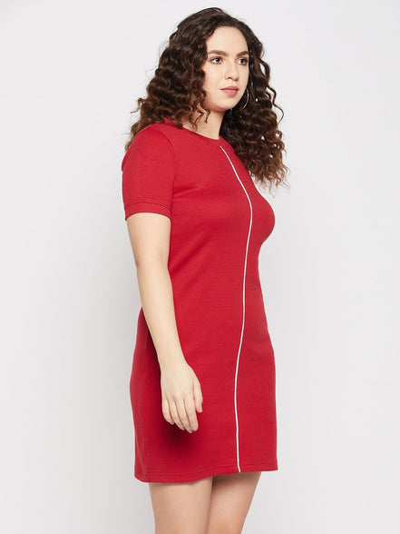 Red Ribbed Dress - clubyork