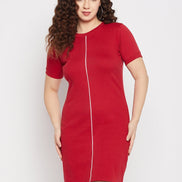 Red Ribbed Dress - clubyork