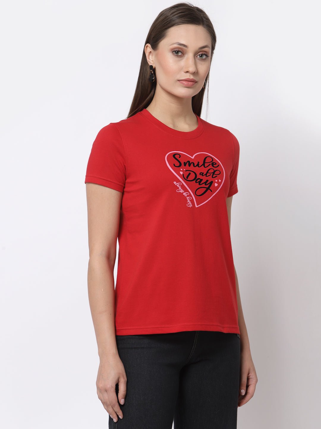 Red Round Neck T-Shirt - clubyork