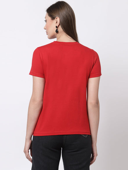 Red Round Neck T-Shirt - clubyork