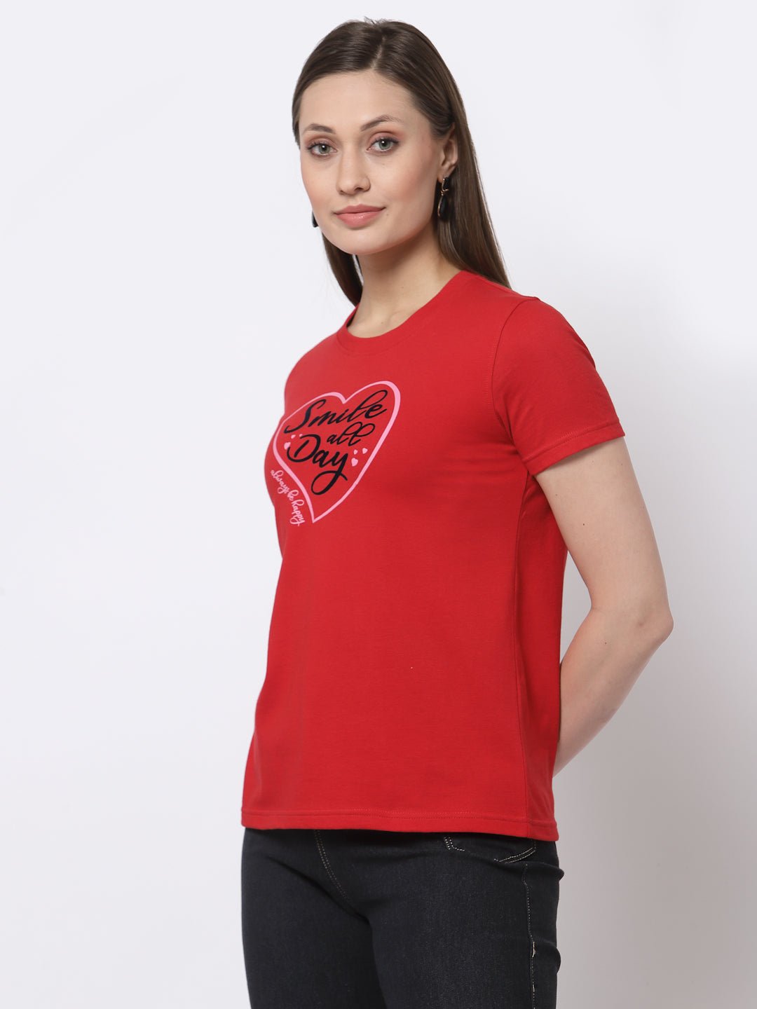 Red Round Neck T-Shirt - clubyork