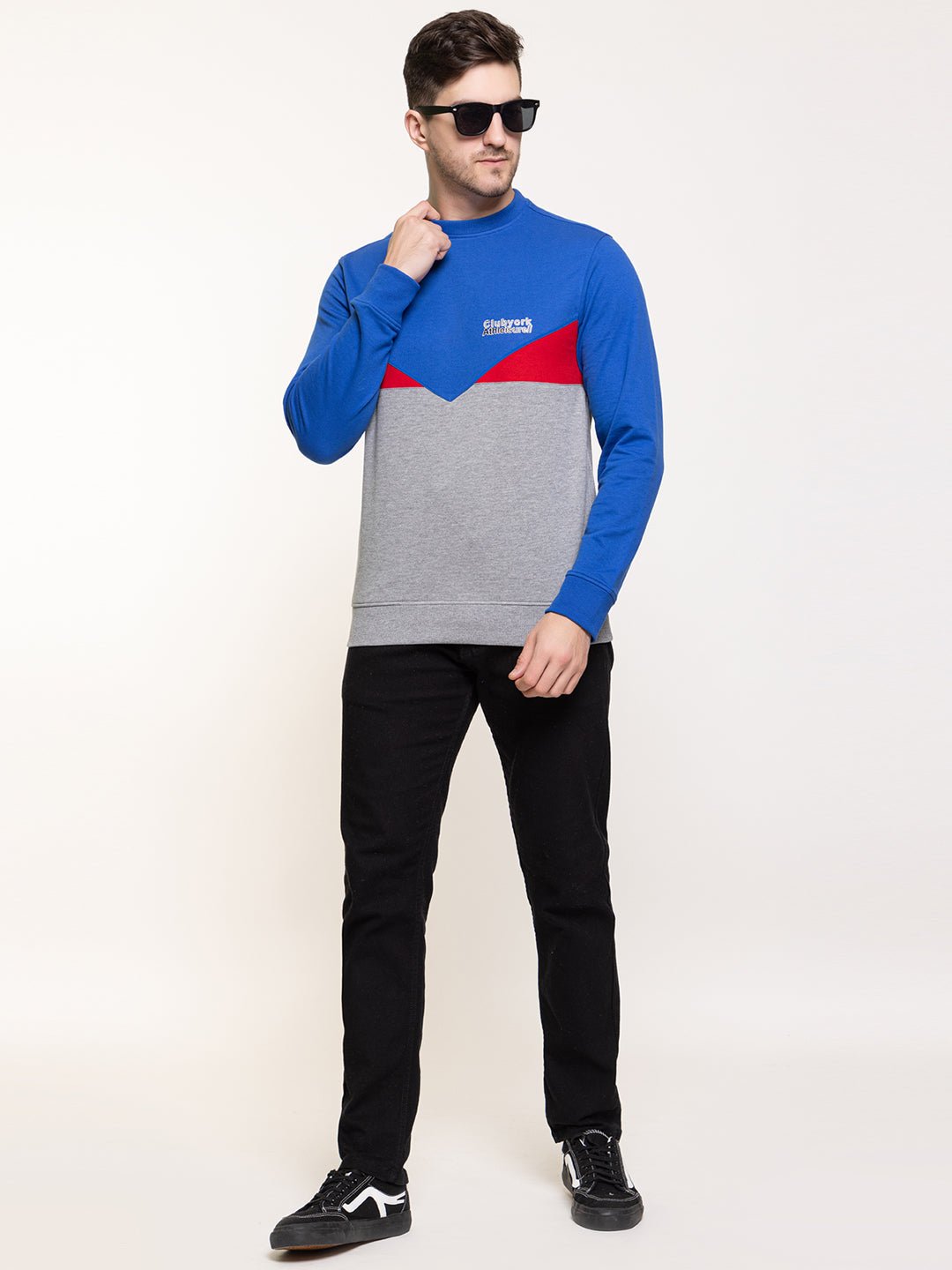 Royal Blue Colorblocked Sweatshirt - clubyork