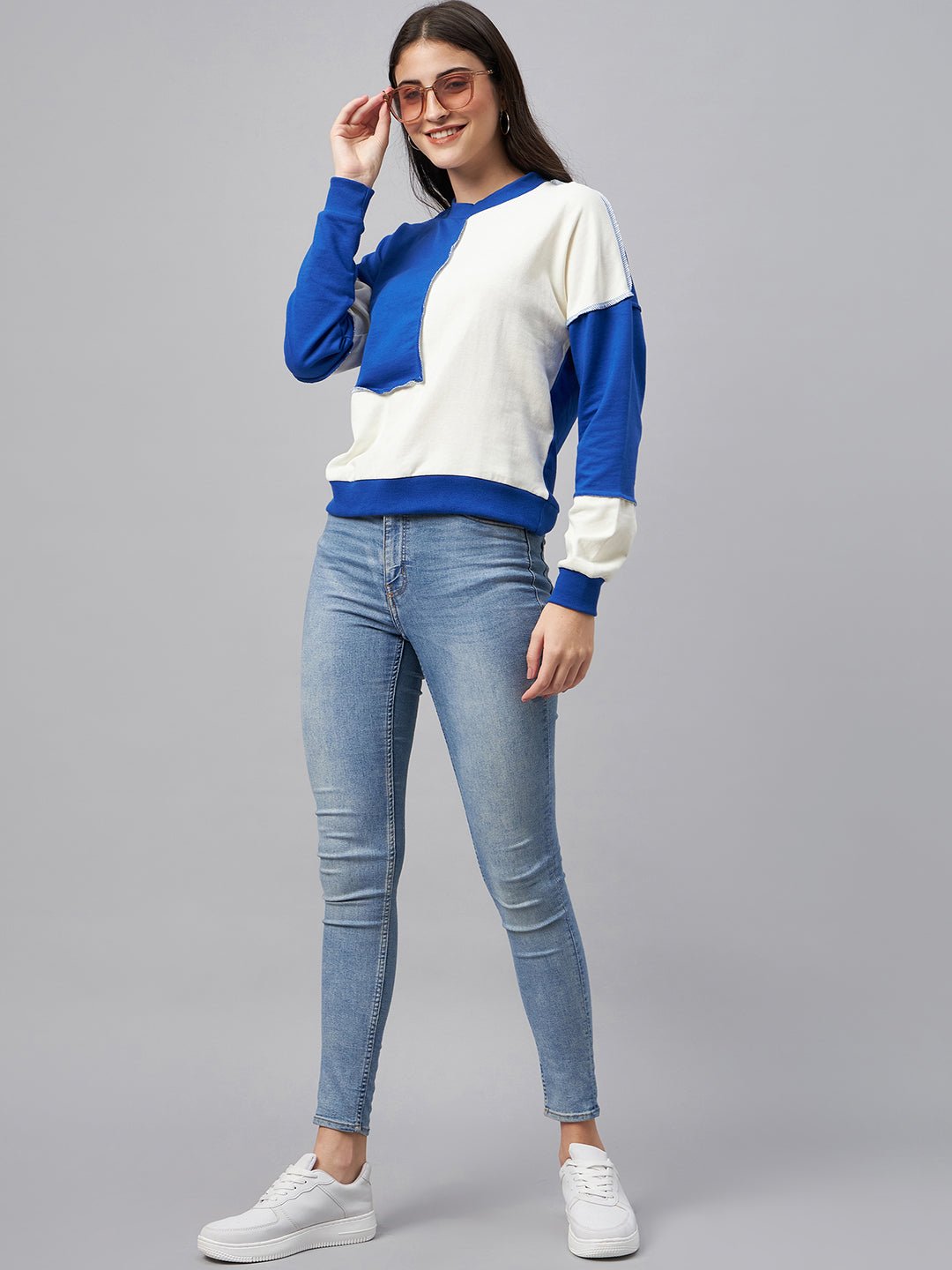 Royal Blue Colorblocked Sweatshirt - clubyork