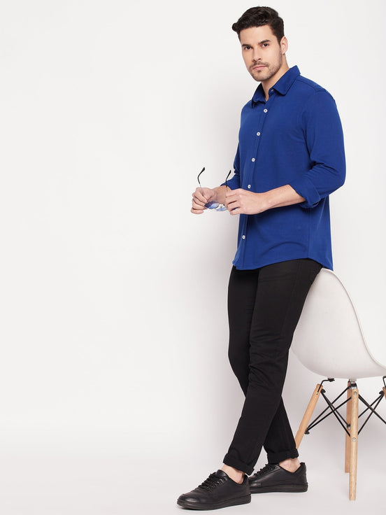 Royal Blue Knitted Shirt - clubyork