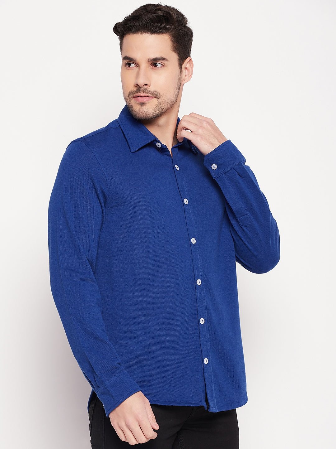 Royal Blue Knitted Shirt - clubyork