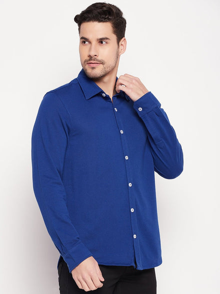 Royal Blue Knitted Shirt - clubyork