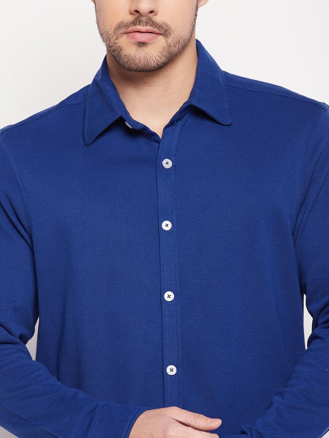 Royal Blue Knitted Shirt - clubyork