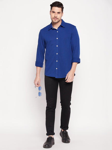 Royal Blue Knitted Shirt - clubyork