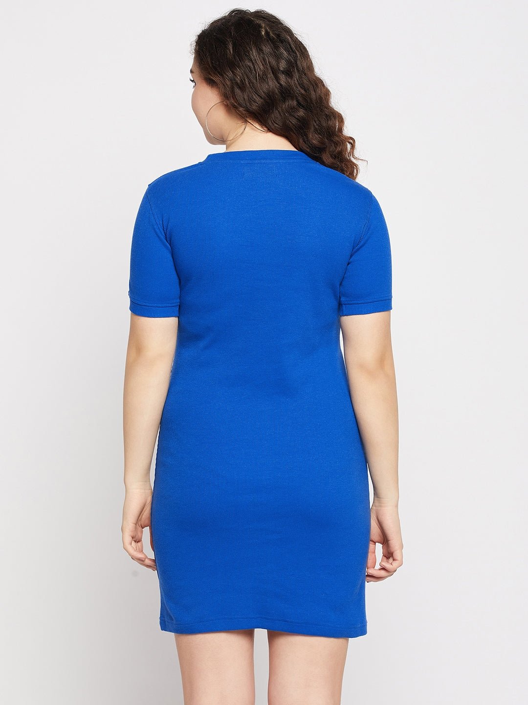 Royal Blue Ribbed Dress - clubyork