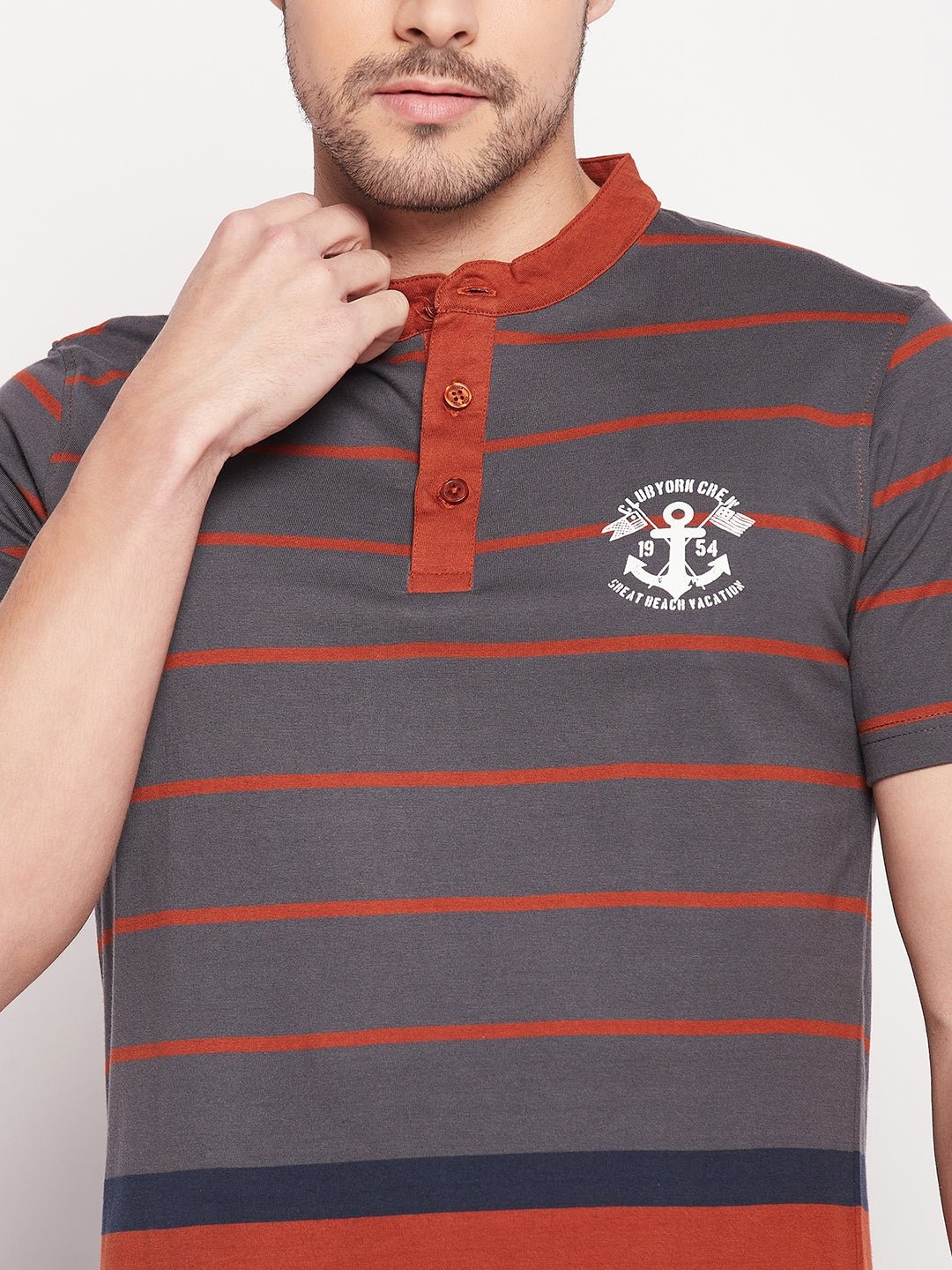 Rust Henley T-shirt - clubyork