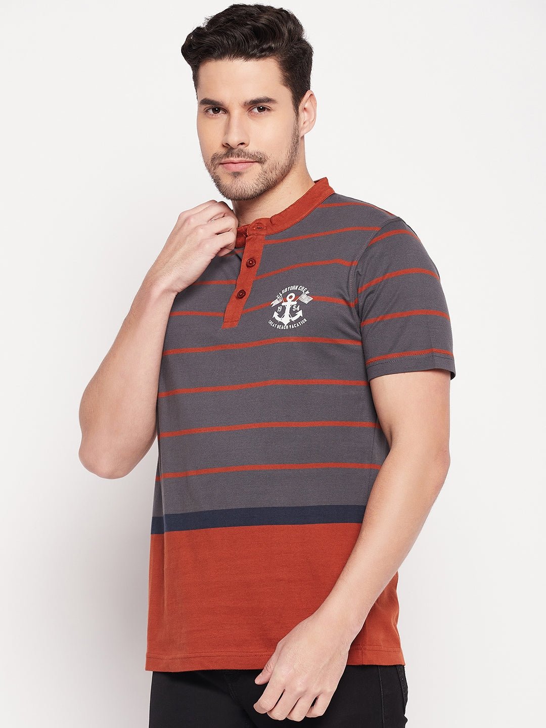 Rust Henley T-shirt - clubyork
