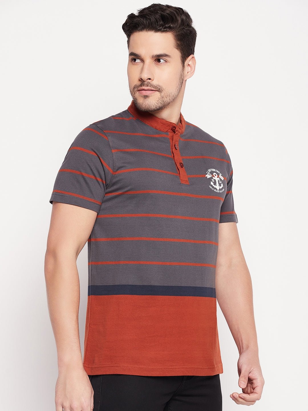 Rust Henley T-shirt - clubyork