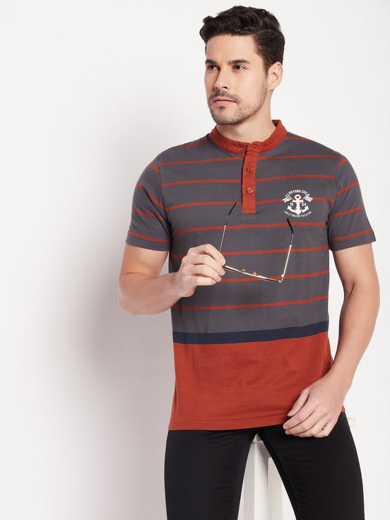 Rust Henley T-shirt - clubyork