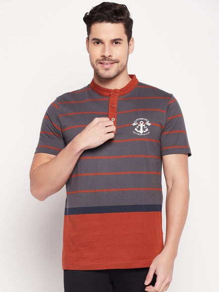 Rust Henley T-shirt - clubyork