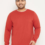 Rust Solid Plus Size Tshirt - clubyork