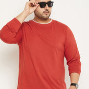 Rust Solid Plus Size Tshirt - clubyork