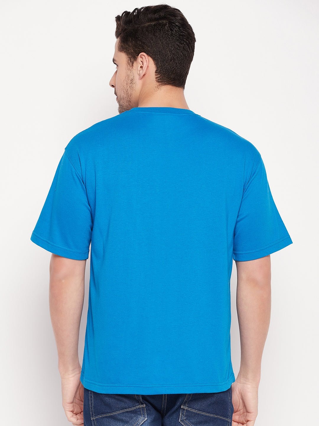Teal Blue Round Neck T-shirt - clubyork