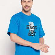 Teal Blue Round Neck T-shirt - clubyork