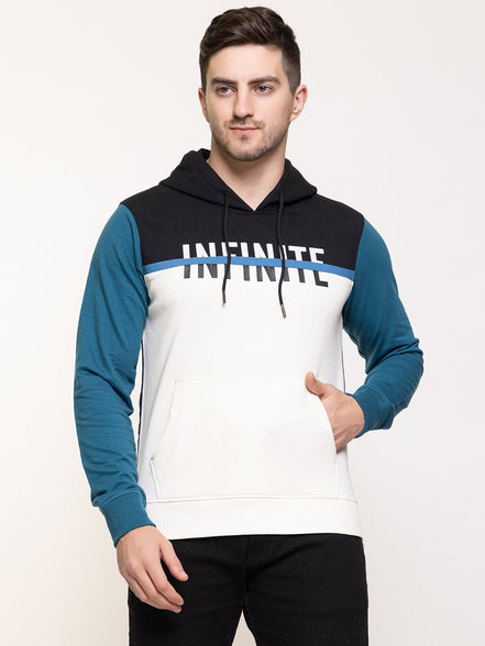 Teal Colorblocked Hooded Sweatshirt - clubyork