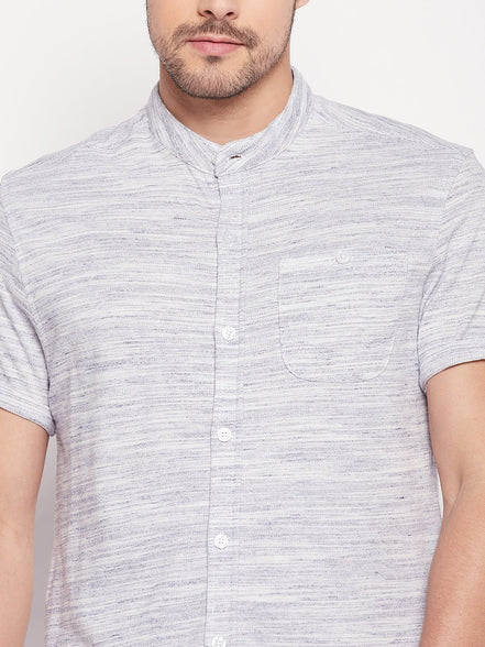 White Henley Neck Shirt - clubyork