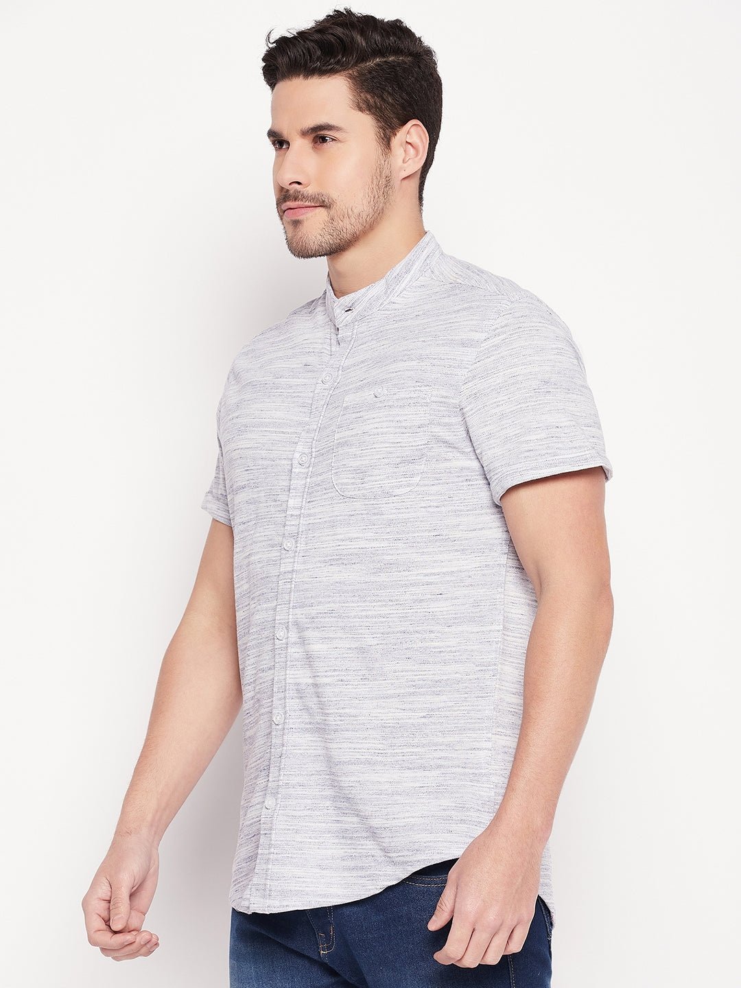 White Henley Neck Shirt - clubyork