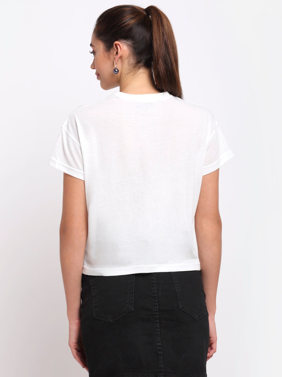 White Round Neck T-Shirt - clubyork